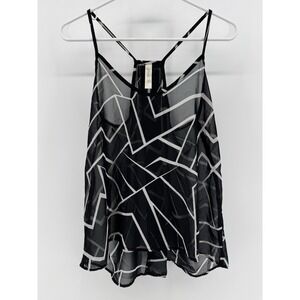 Lovely Day Black & White Sheer Top Blouse Shirt Rayon Polyester Size Small